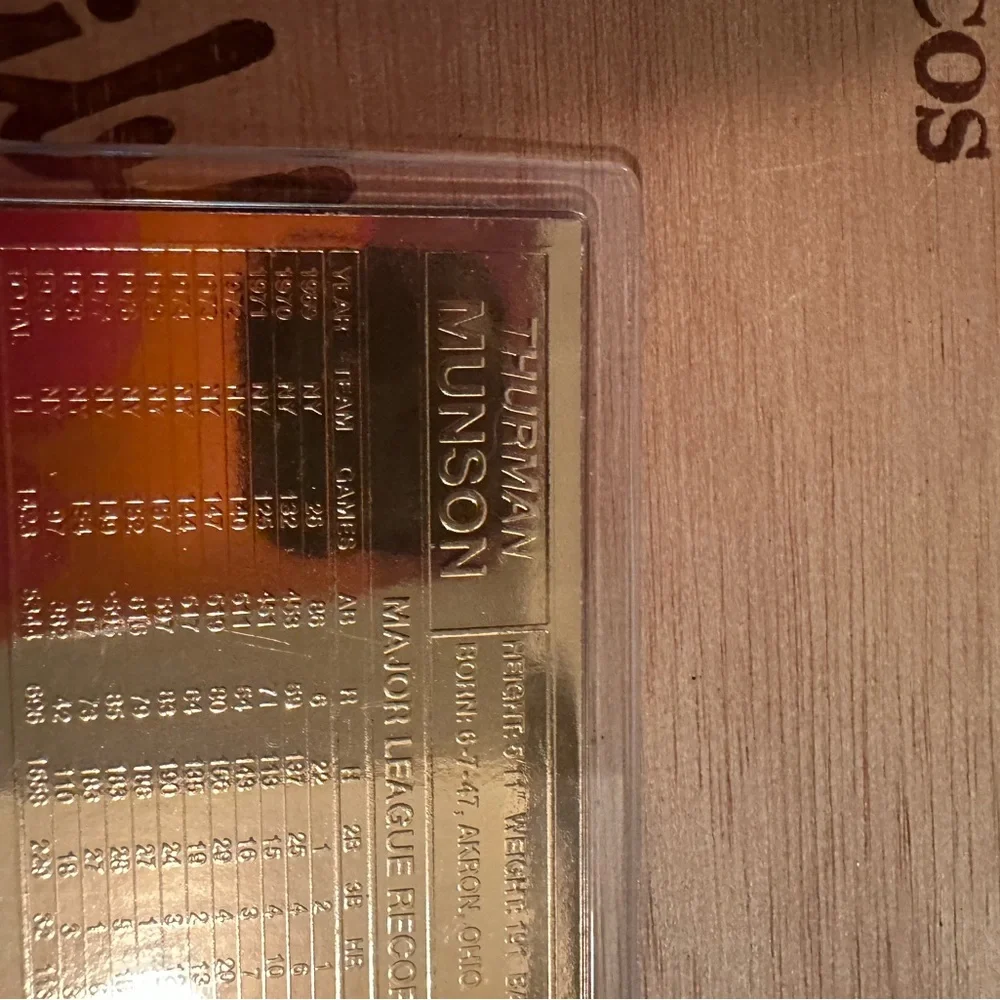 Thurman Munson Danbury Mint Sealed 22 kt Gold Card #42